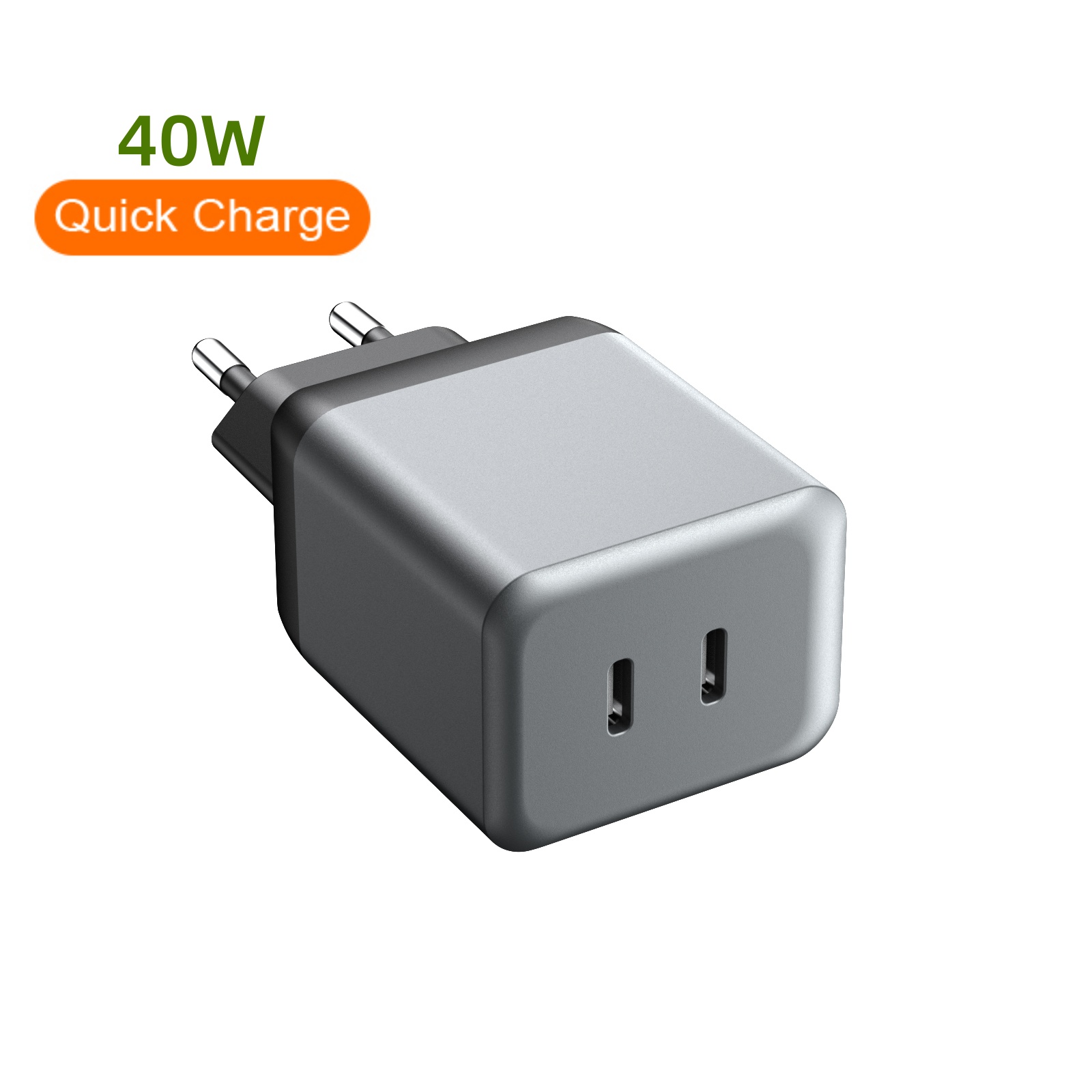 GOOD-SHE 40W GaN Tech PD Portable Adapter 2Type-c Ports US EU UK AU KR Plug Fast Travel Charger for iphone 16