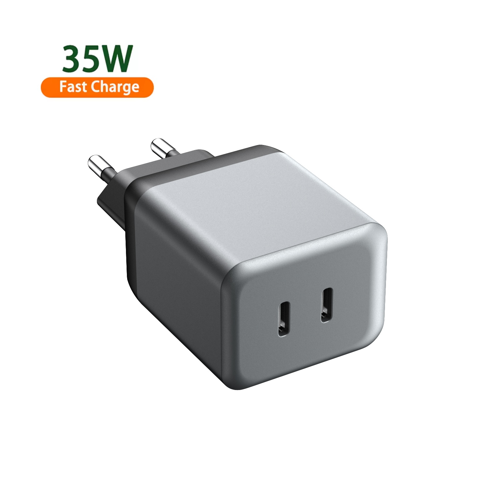 35W GaN PD  2Type-c Ports EU  Fast Travel Charger for iphone 16