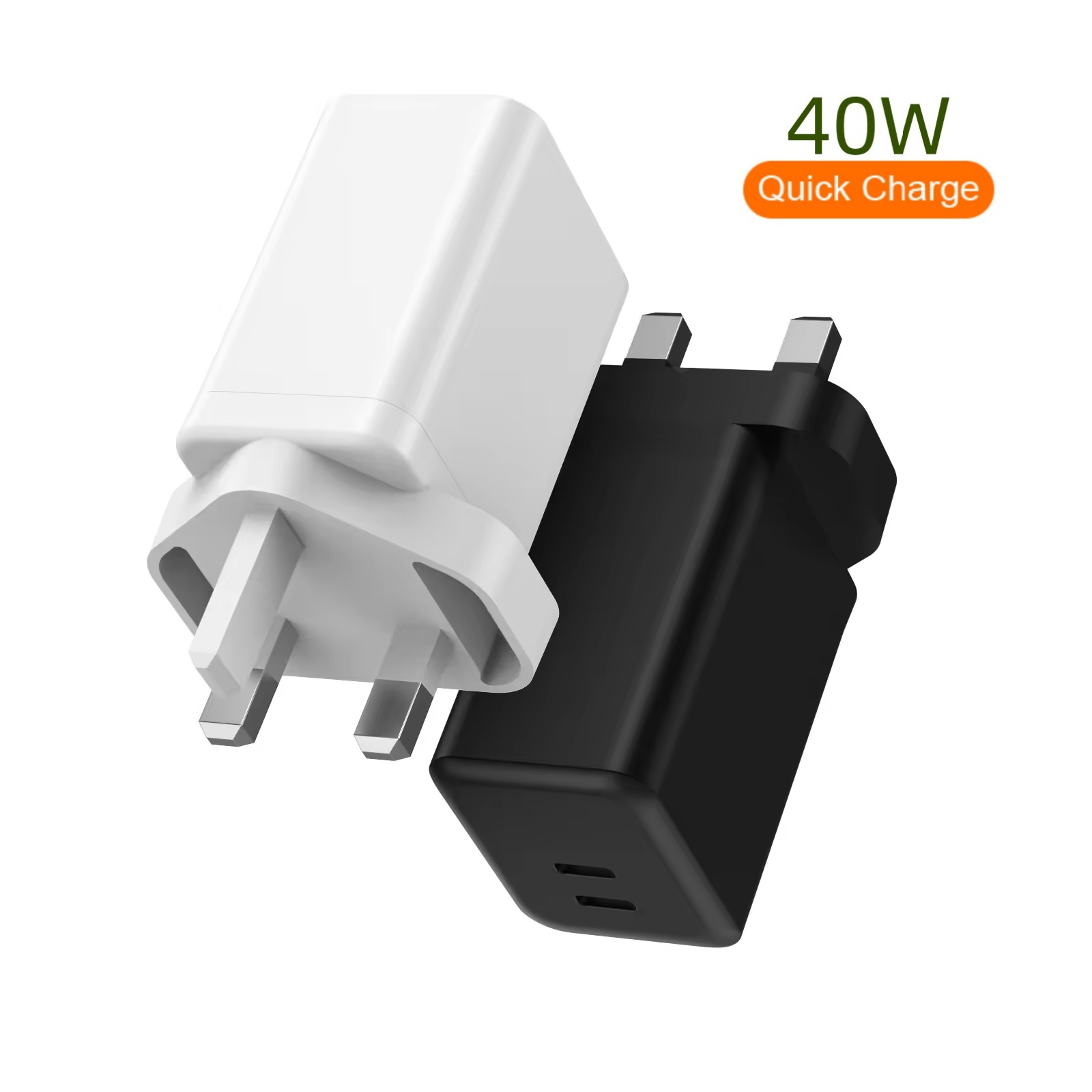  40W GaN PD  2Type-c Ports  UK  Fast Travel Charger for iphone 16